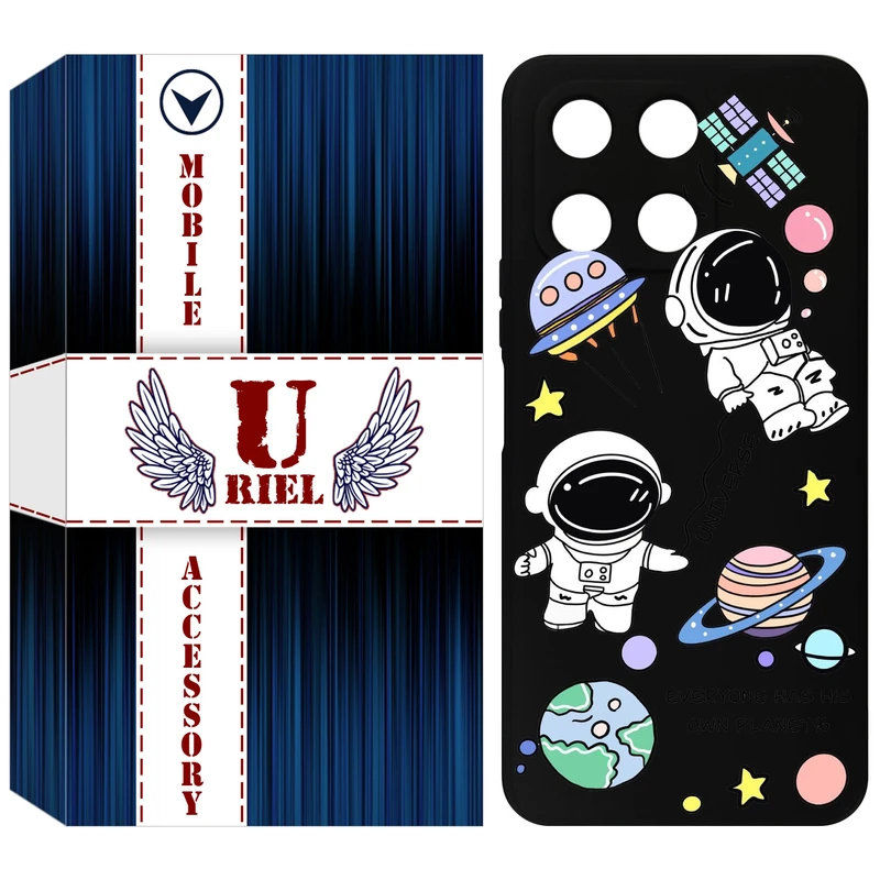 کاور یوریل مدل KSH کد 25 طرح فضانوردان مناسب برای گوشی موبایل آنر X6A / X6A Plus