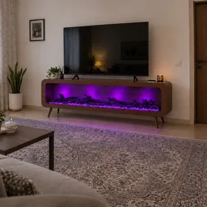 میز تلویزیون مدل اوپرا شومینه ای دیجیتال هیزم طبیعی 160 سانتی متر مناسب برای تلویزیون تا 58 اینچ