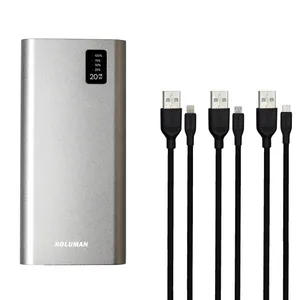 شارژر همراه کلومن مدل KP-016 ظرفیت 20000 میلی آمپر ساعت به همراه کابل MICROUSB / USB-C/ لایتنینگ