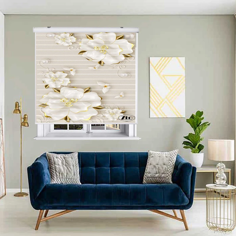 پرده زبرا زیو مدل سیلوئت 3D1163 سایز 150x150 سانتی متر