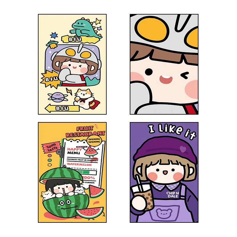 تابلو شاسي کارنيکا طرح دختر خندون Smiling Girl کد 22478 مجموعه 4 عددی