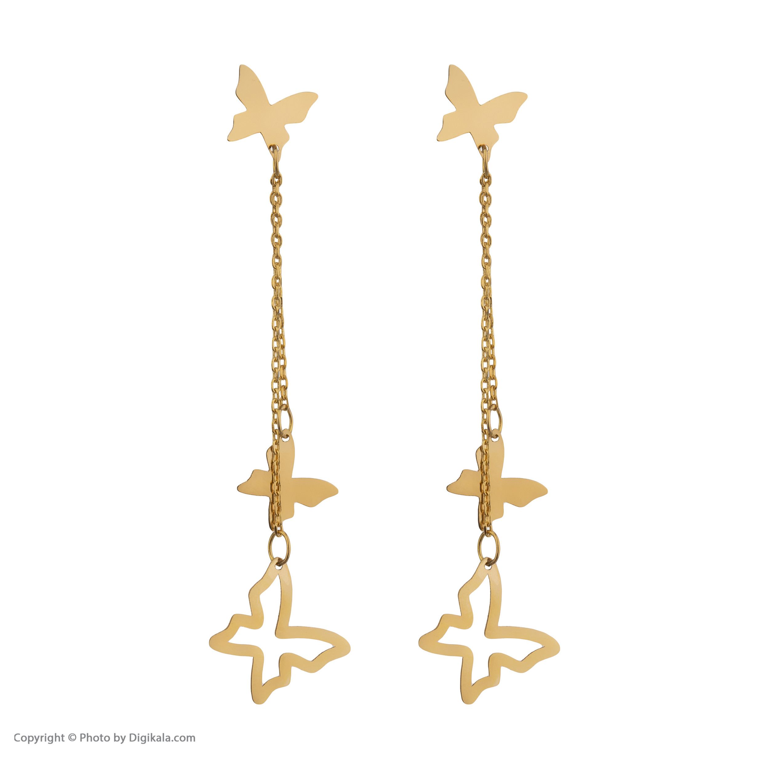 گوشواره طلا 18 عیار زنانه مایا ماهک مدل ME1028 طرح پروانه