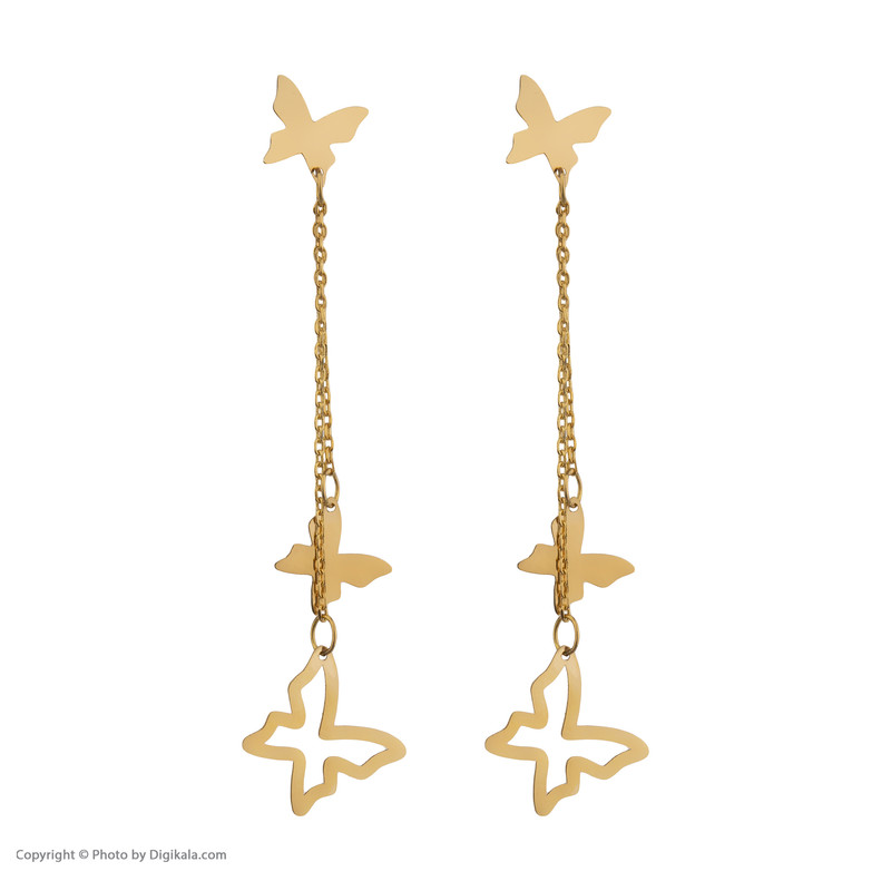 گوشواره طلا 18 عیار زنانه مایا ماهک مدل ME1028 طرح پروانه