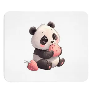 ماوس پد طرح پاندا و توت فرنگی سایز 19x24 سانتی متر