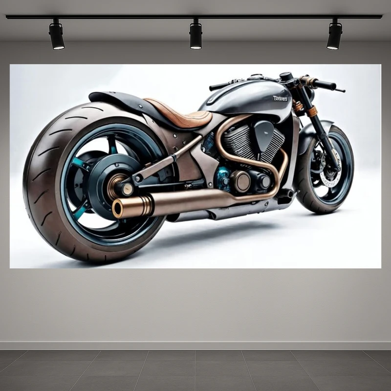 تابلو بوم طرح مخمل موتور سیکلت مدل کلاسیک کد AR3059305