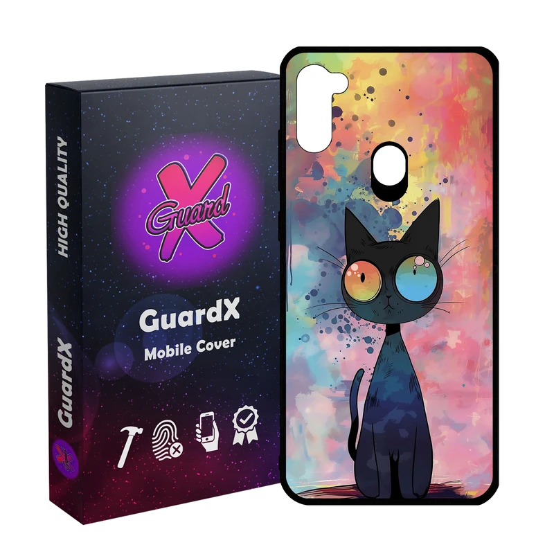 کاور گارد ایکس طرح گربه رنگی مدل Glass10799 مناسب برای گوشی موبایل سامسونگ Galaxy A11/M11