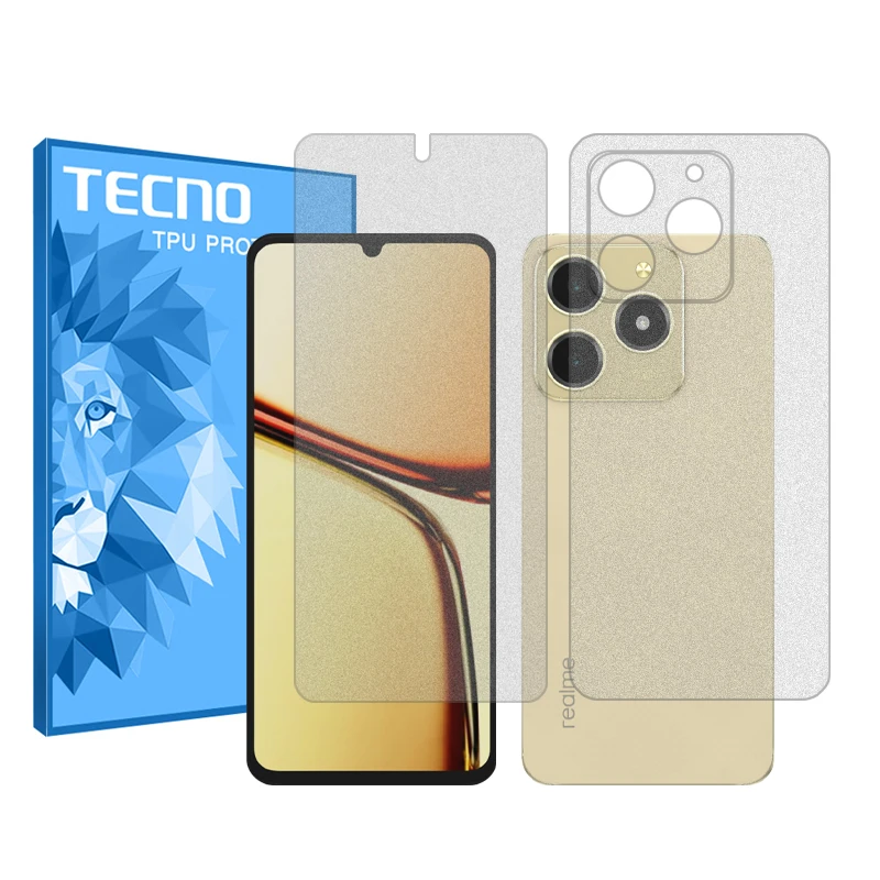 محافظ صفحه نمایش مات تکنو مدل Resistant‌ مناسب برای گوشی موبایل ریلمی C61  به همراه محافظ پشت گوشی