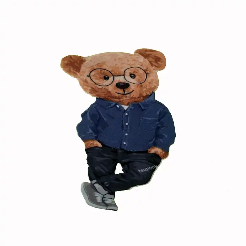 استیکر پارچه و لباس مدل تدی با تیپ جین