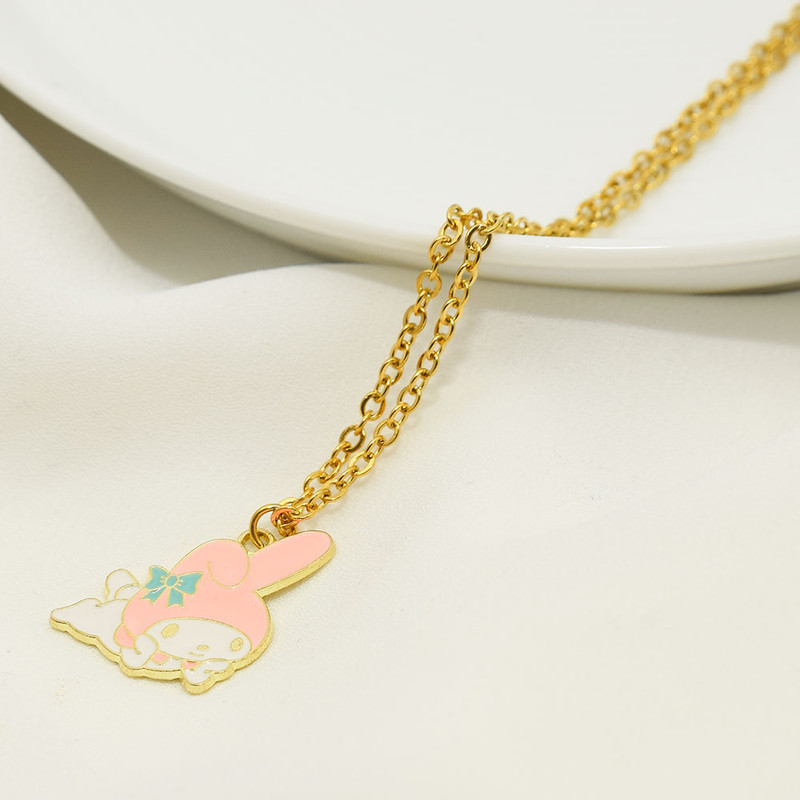 گردنبند دخترانه دلنار گالری مدل خرگوش بامزه و پاپیون