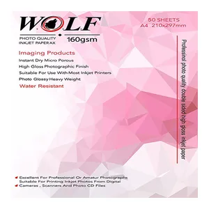 کاغذ چاپ عکس ولف مدل PN-G160 سایز A4 بسته 50 عددی