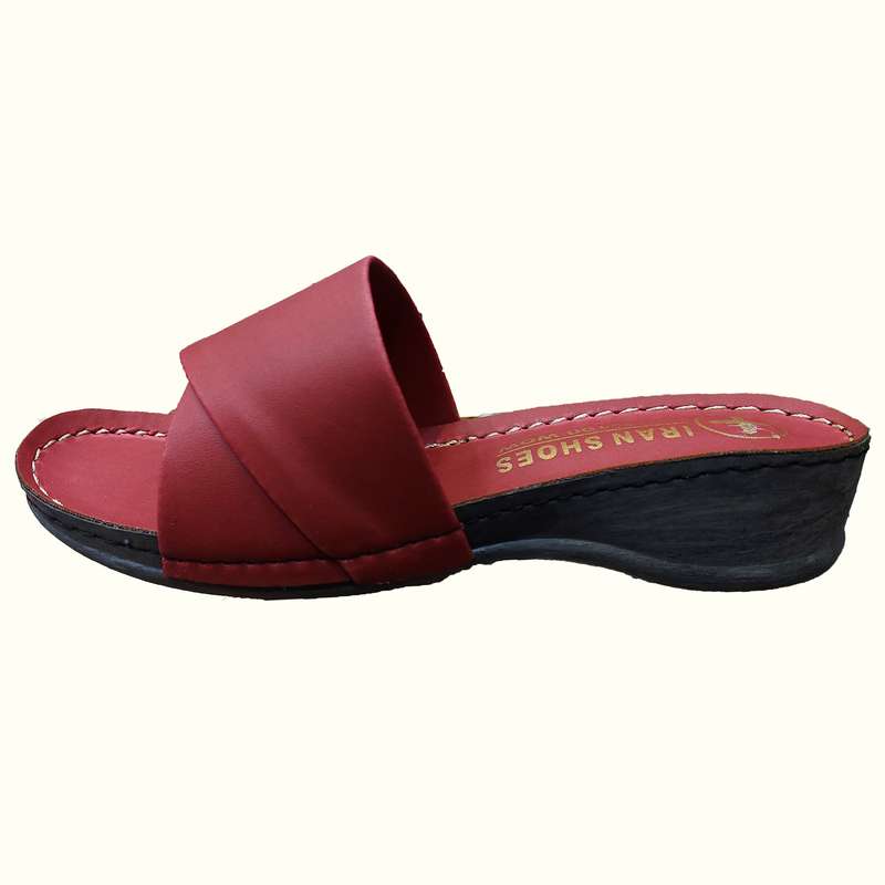 دمپایی زنانه مدل ایران رنگ زرشکی