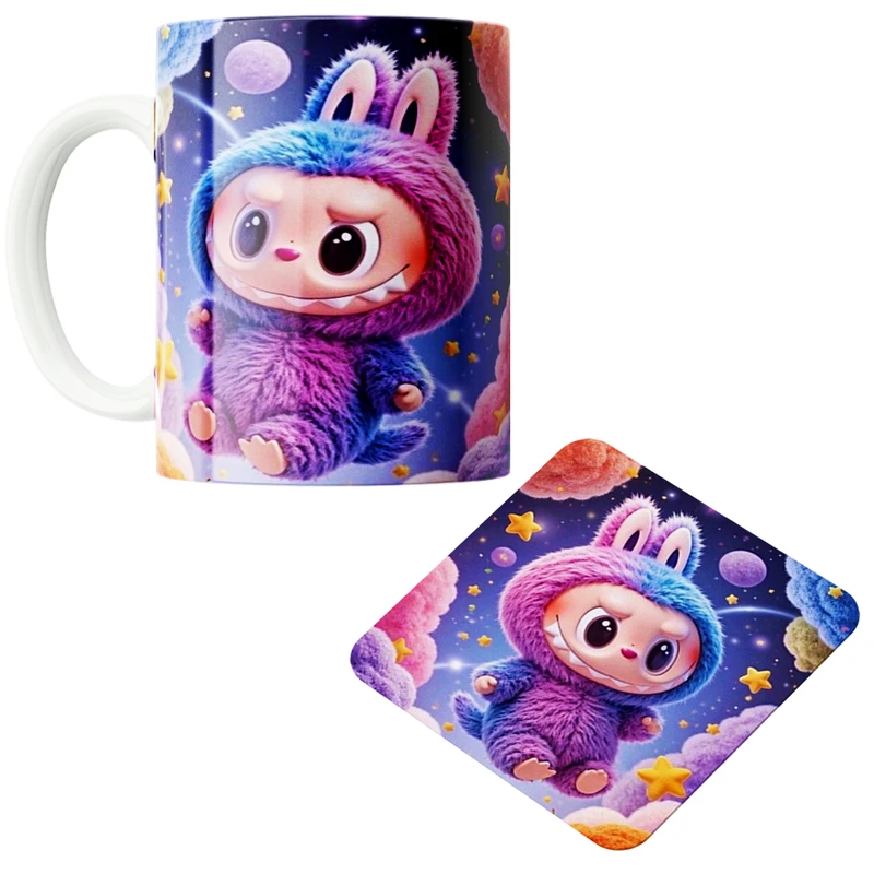 ماگ پاد آفرین مدل لبوبو کد z221 به همراه زیر لیوانی