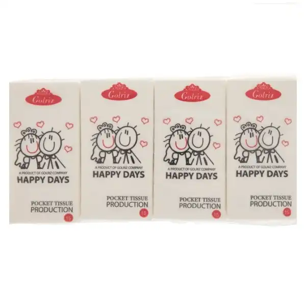 دستمال کاغذی جیبی 15 برگ گلریز مدل soft بسته 4 عددی