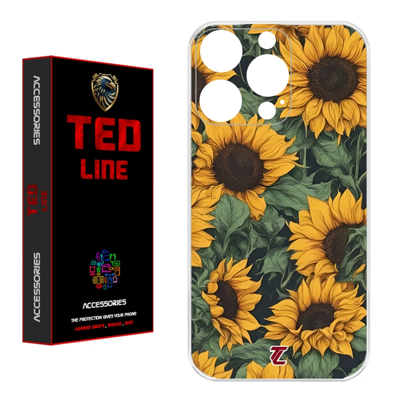 کاور تدلاین طرح گل آفتاب گردان کد 1145 مناسب برای گوشی موبایل اپل Iphone 15 Pro Max