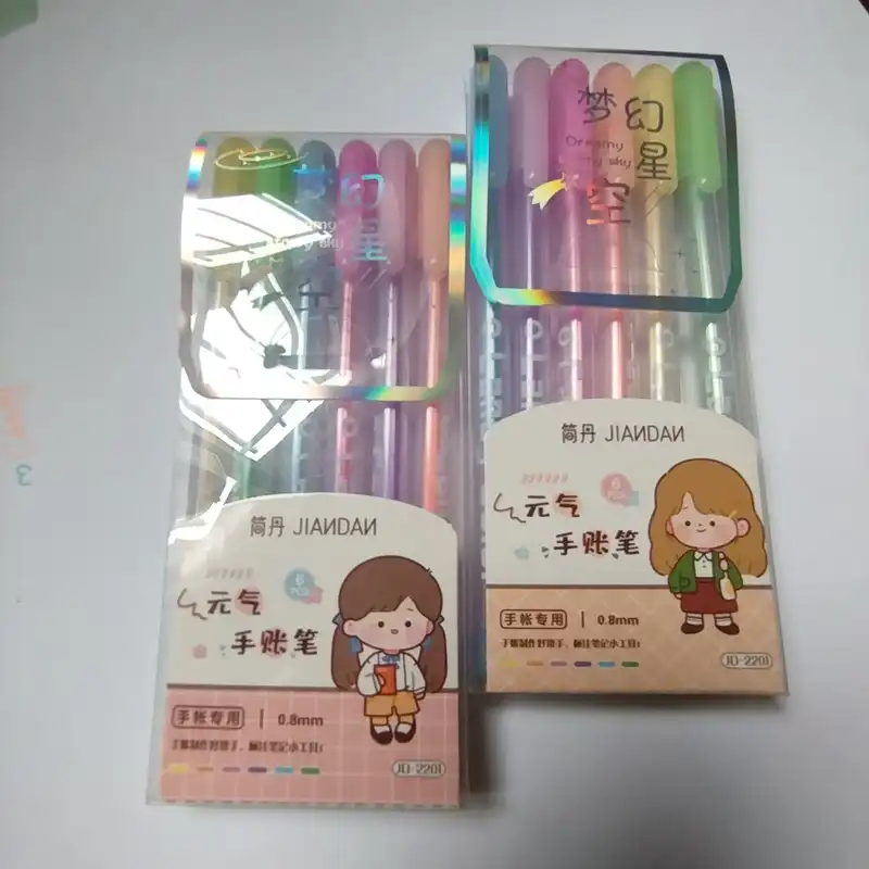 خودکار مدل نئونی پاستلی طرح آبنباتی بسته 6 عددی