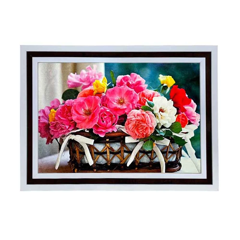 تابلو فرش ماشینی مدل سبد گل کد 8863