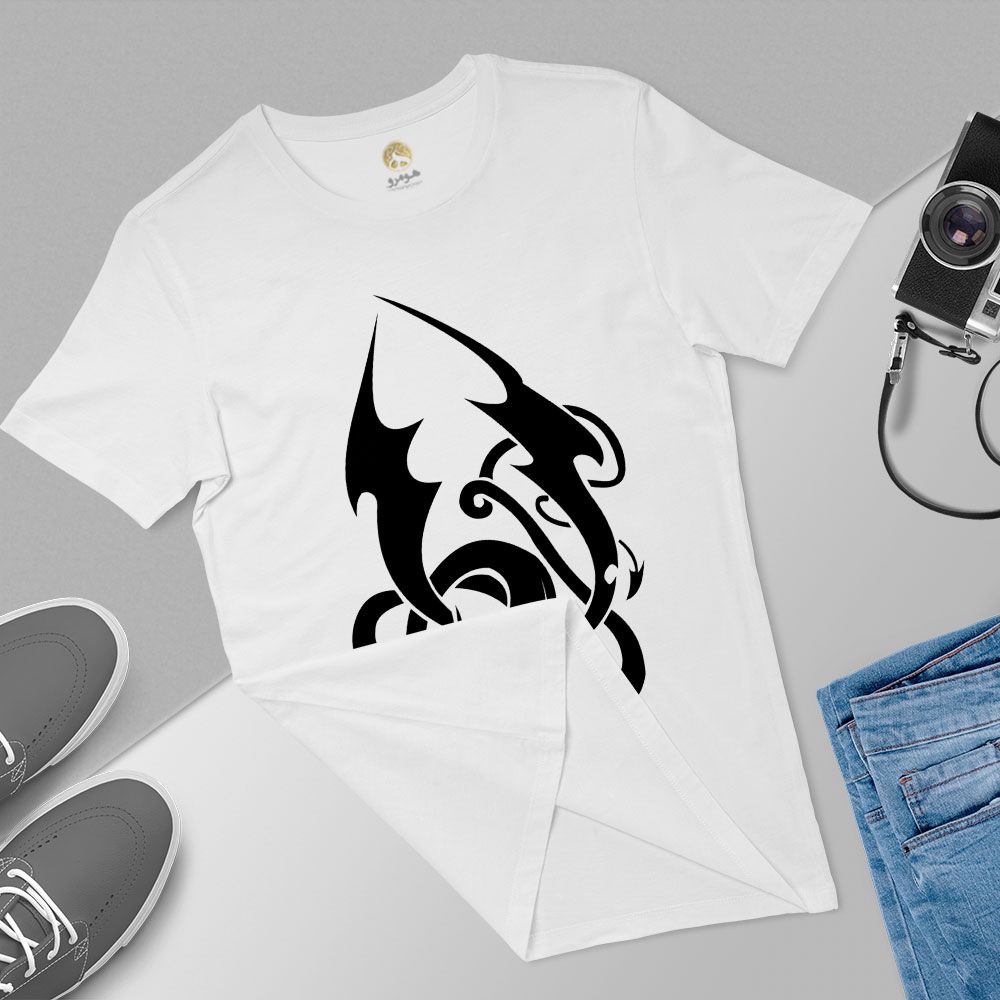 تی شرت آستین کوتاه زنانه هومرو مدل TW167 طرح اژدها -  - 6