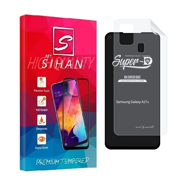 محافظ صفحه نمایش مای سیحان مدل 2SN-Glass مناسب برای گوشی موبایل سامسونگ Galaxy A21s به همراه محافظ پشت گوشی