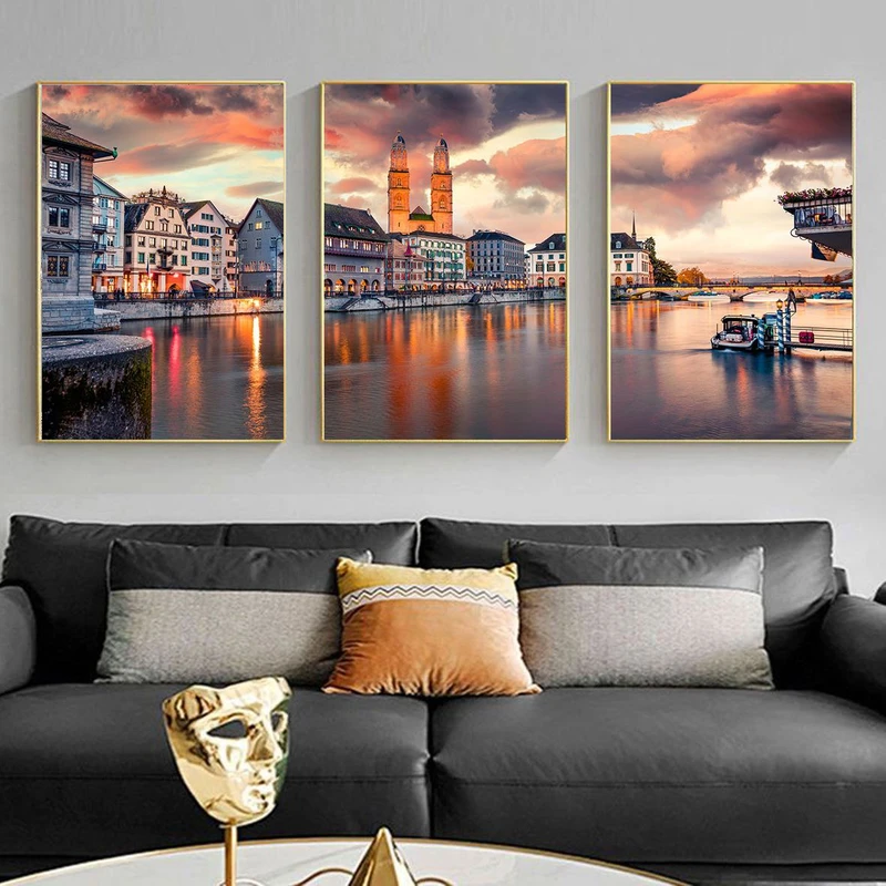 تابلو آتریسا طرح طبیعت مدرن مدل AT00702 مجموعه 3 عددی