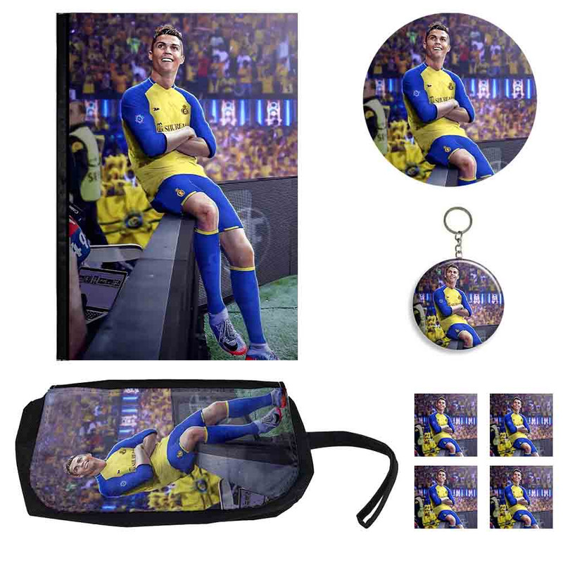 بسته لوازم تحریر مدل طرح کریستیانو رونالدو در النصر مدل Cristiano Ronaldo کد 04 بسته 8 عددي