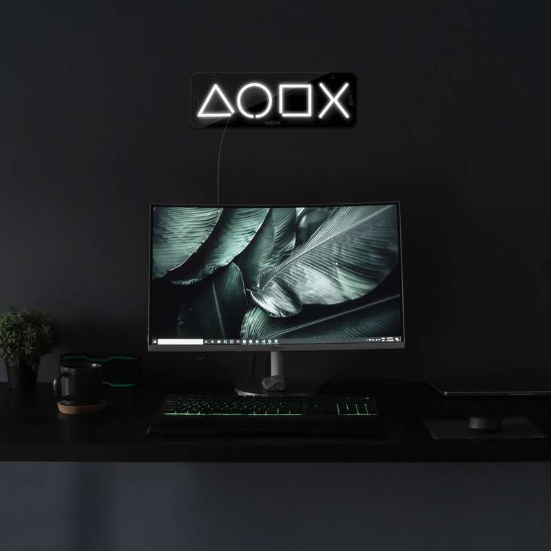 چراغ دیواری نئون دیزاین طرح Ps-Keys-BL_WHT