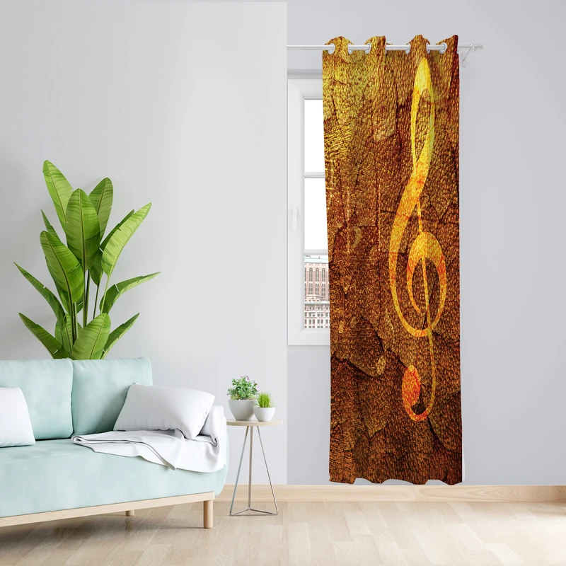 پرده طرح ملودی مدل مخمل پانچی کد 2626 z سایز 140x200 سانتی متر