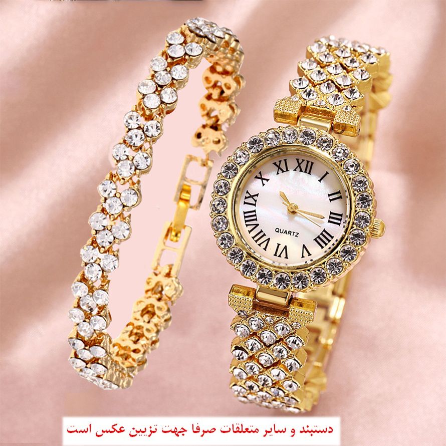 ساعت مچی عقربه ای زنانه مدل فول نگین کد diamond11 -  - 3