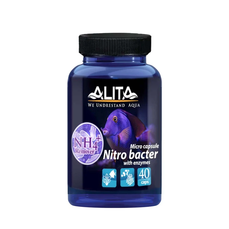 عکس شماره 3 : کپسول باکتری زنده آب آکواریوم مدل نیتروباکتر آلیتا بسته 40 عددی