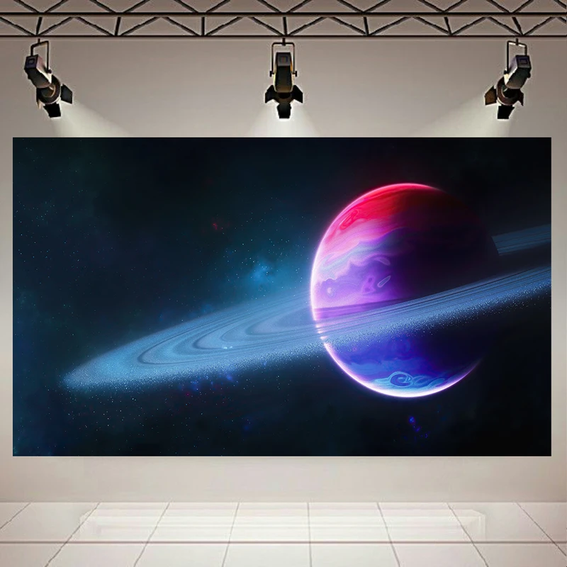 تابلو بوم طرح کهکشان مدل سیاره و قمر کد AR248