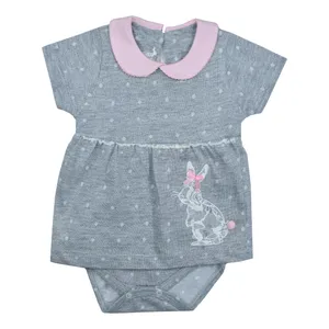 بادی آستین کوتاه نوزادی پوشیران مدل دامن دار  بامبی