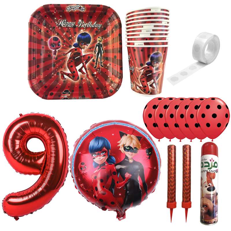 مجموعه 32 عددی تم تولد مسترتم طرح دختر کفشدوزک کد 9