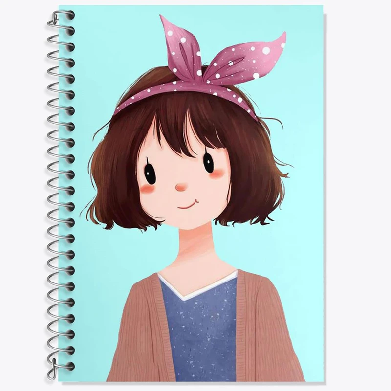 دفتر زبان 50 برگ خندالو مدل سه خط طرح دخترانه فانتزی کد 25752