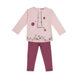 ست تی شرت و شلوار نوزادی دخترانه پیانو مدل 1009009801097-81