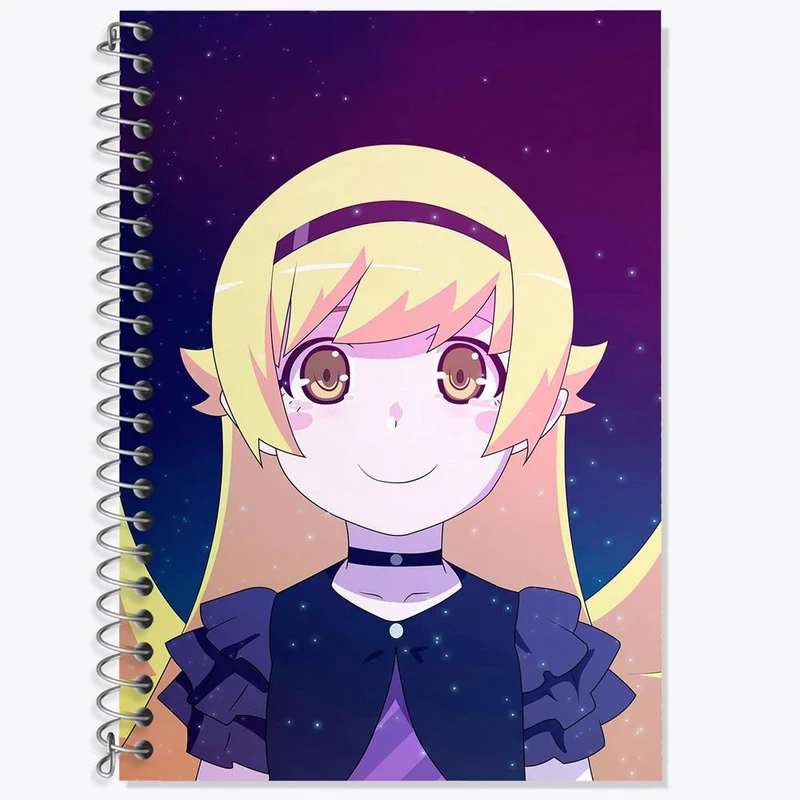 دفتر زبان 50 برگ خندالو مدل سه خط طرح شینوبو اوشینو انیمه مونوگاتاری کد 16193