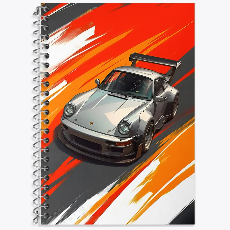 دفتر زبان 50 برگ خندالو مدل دو خط طرح ماشین اسپرت کد F7003