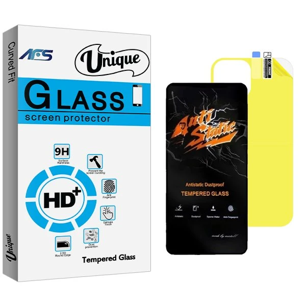 محافظ صفحه نمایش ای اف اس مدل Unique Antistatic مناسب برای گوشی موبایل اپل iPhone 11 Pro Max  به همراه محافظ پشت گوشی