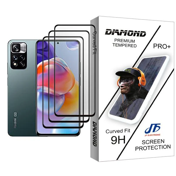 محافظ صفحه نمایش جی اف مدل Diamond Glass MIX003 مناسب برای گوشی موبایل شیائومی Redmi Note 11 Pro+ 5G بسته سه عددی