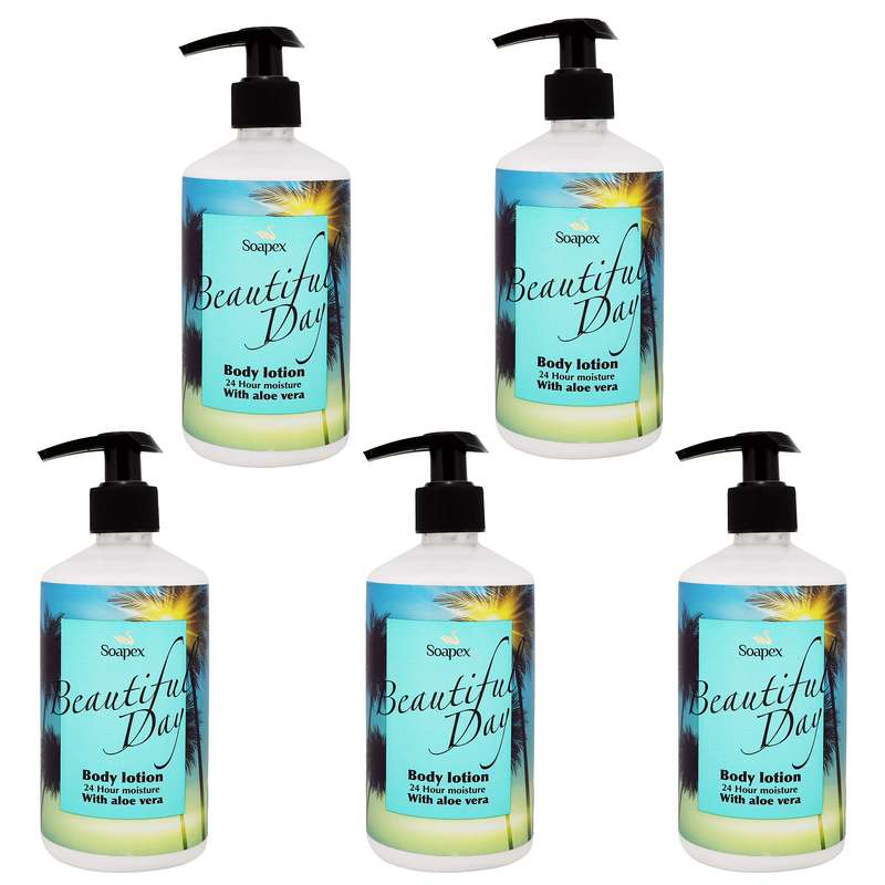 لوسیون بدن سوپکس مدل Aloe vera حجم 350 میلی لیتر مجموعه 5 عددی