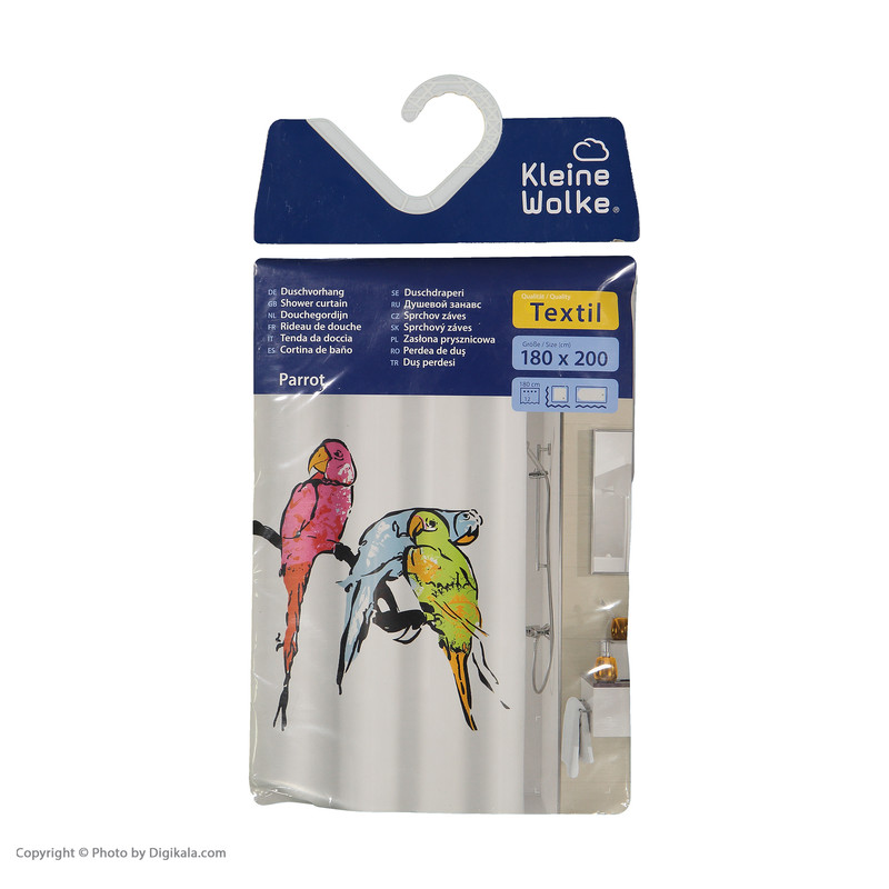 پرده حمام کلین ولک کد 5224148305 سایز 180 × 200 سانتی‌ متر