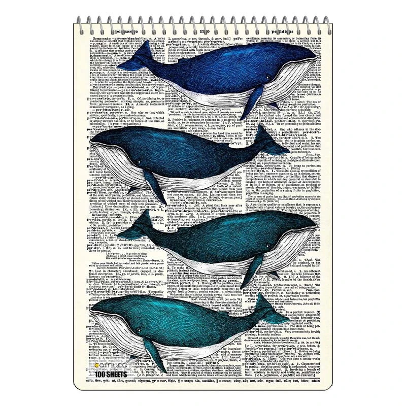 دفتر شطرنجی 100 برگ کارنیکا طرح روزنامه وینتج حیوانات Vintage Newspaper Animals کد 30101