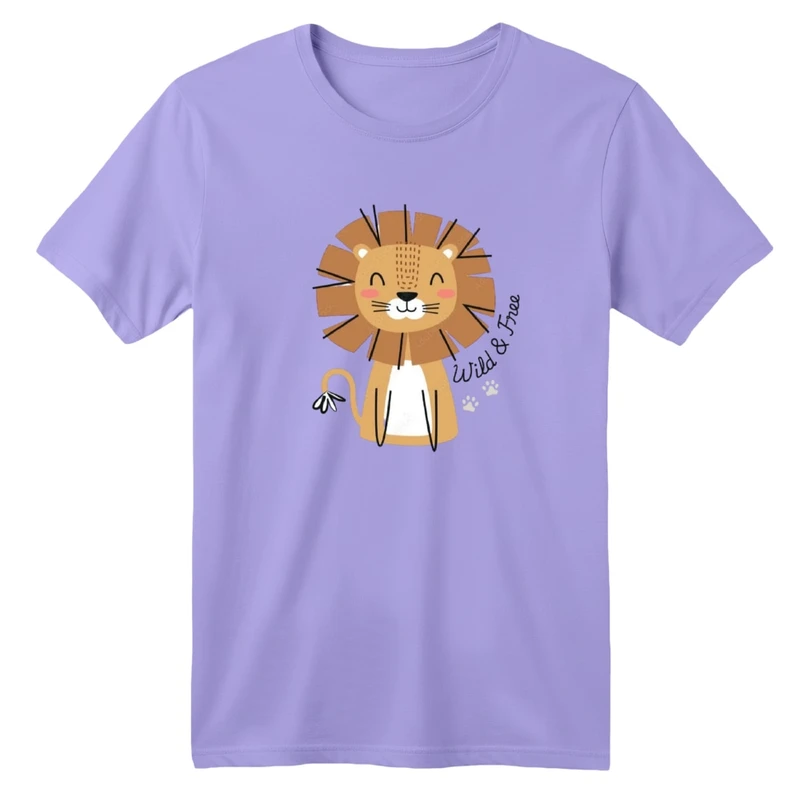 تی‌شرت آستین کوتاه لانگ یقه گرد بچگانه مدل شیر