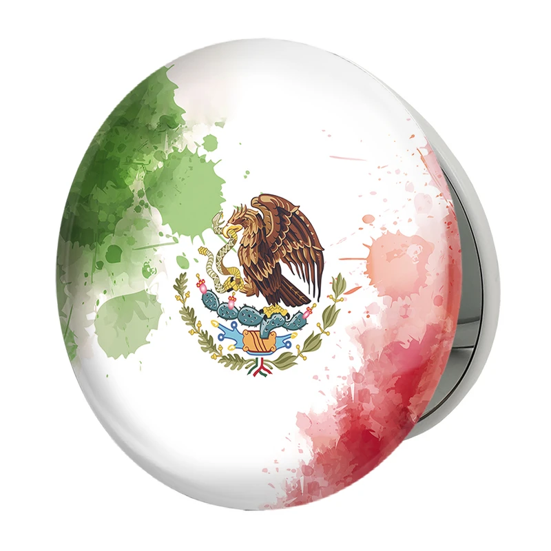 آینه جیبی خندالو طرح پرچم مکزیک مدل تاشو کد 20478 