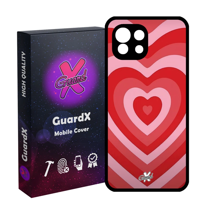 کاور گارد ایکس طرح قلب مدل Glass10511 مناسب برای گوشی موبایل شیائومی  MI 11 Lite