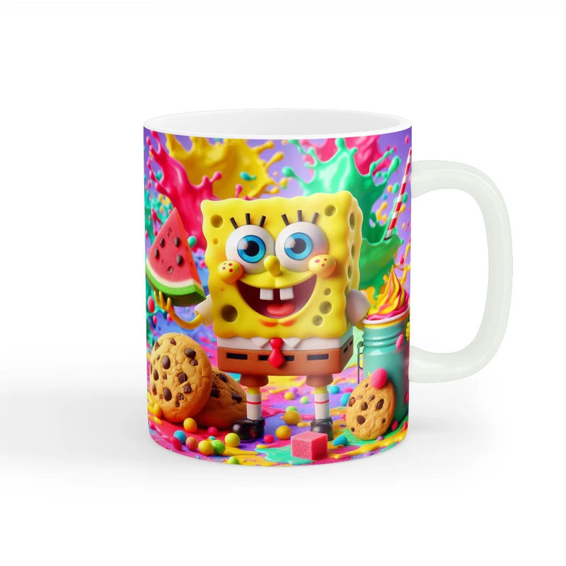 ماگ پاد آفرین طرح باب اسفنجی مدل کوکی کد 203