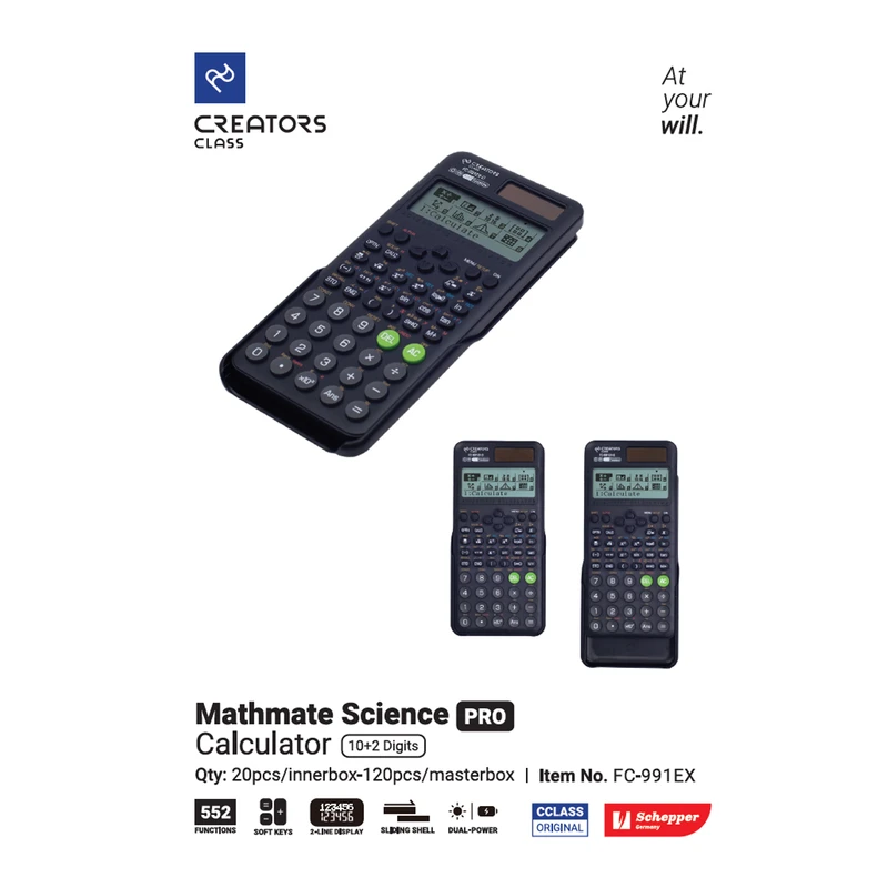 عکس شماره 2 : ماشین حساب سی کلاس کریتورز مدل مهندسی طرح پرو کد fc-991ex-d