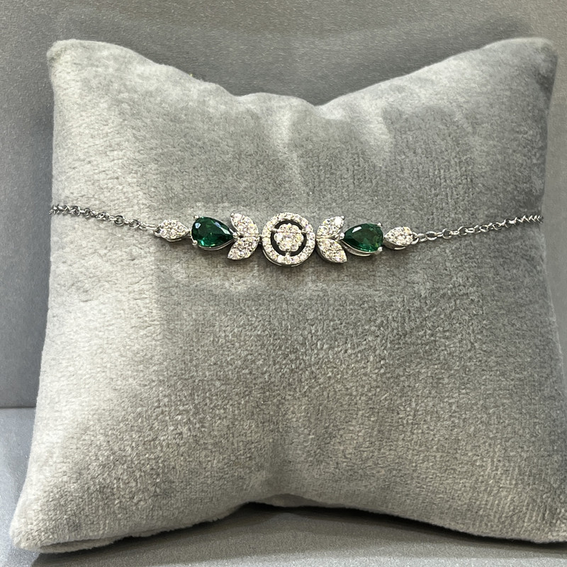 نیم ست نقره زنانه مدل سوپر رویال جواهر اتریشی و روکش آب رادیوم کد 0024