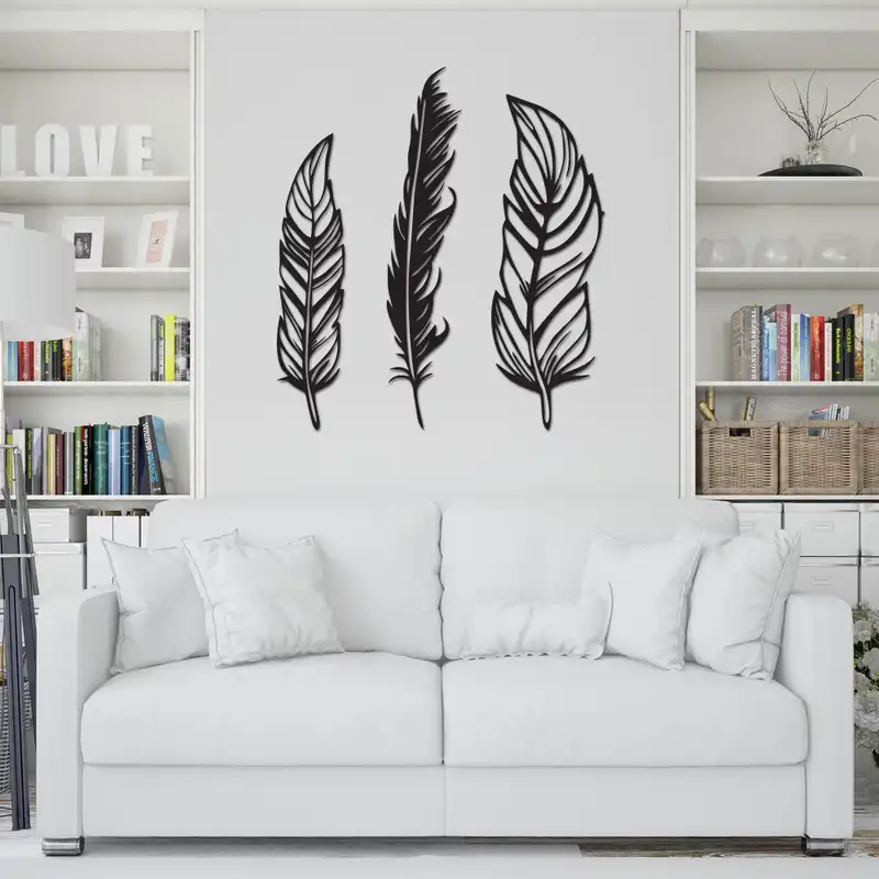 استیکر چوبی طرح پر مجموعه ۳ عددی