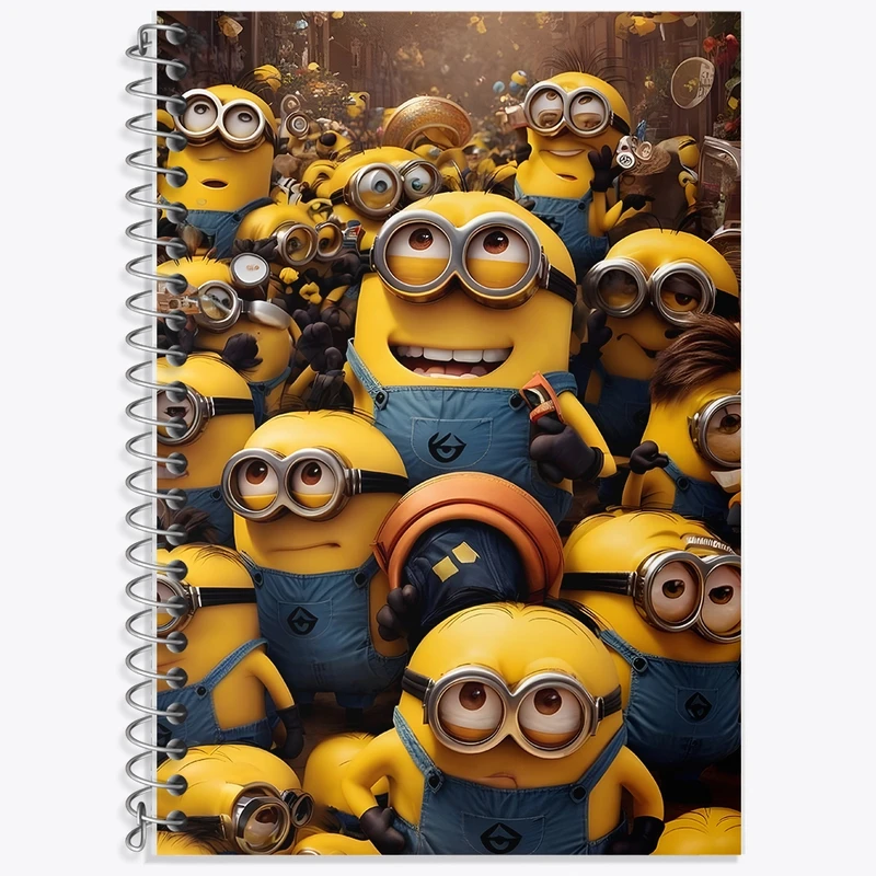 دفتر زبان 50 برگ خندالو مدل دو خط طرح مینیون ها (Minions) کد F1360