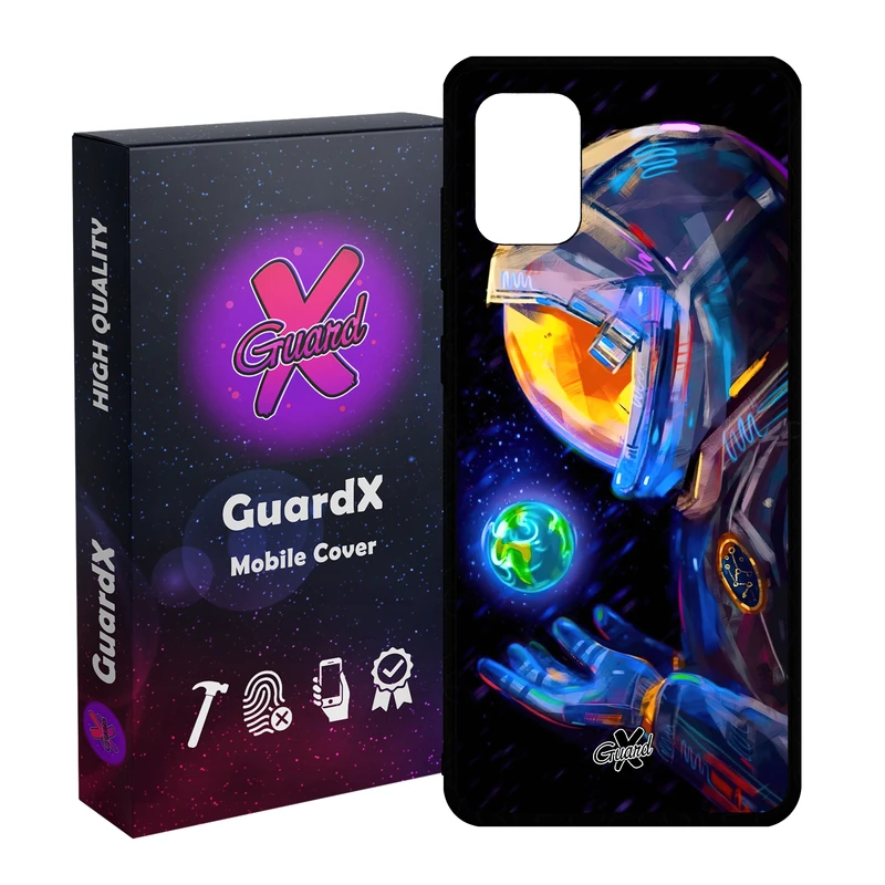 کاور گارد ایکس طرح فضانورد مدل Glass10496 مناسب برای گوشی موبایل سامسونگ Galaxy A71 4G