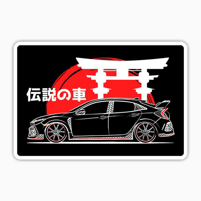 استیکر لپ تاپ و موبایل بووم طرح ماشین مدل Honda Civic کد LA46